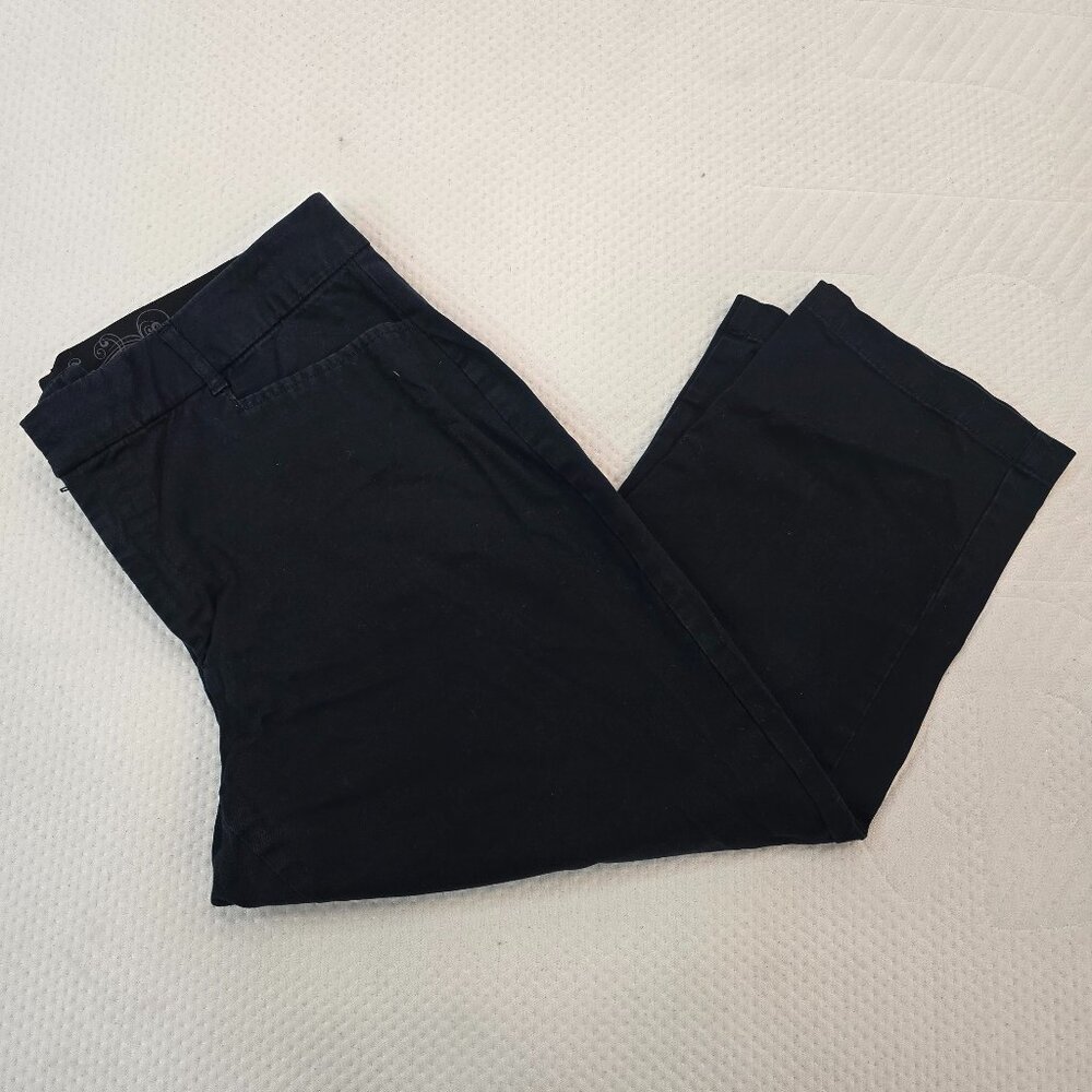 JM Collections Women's Classic Straight Leg Black Pants Size 16